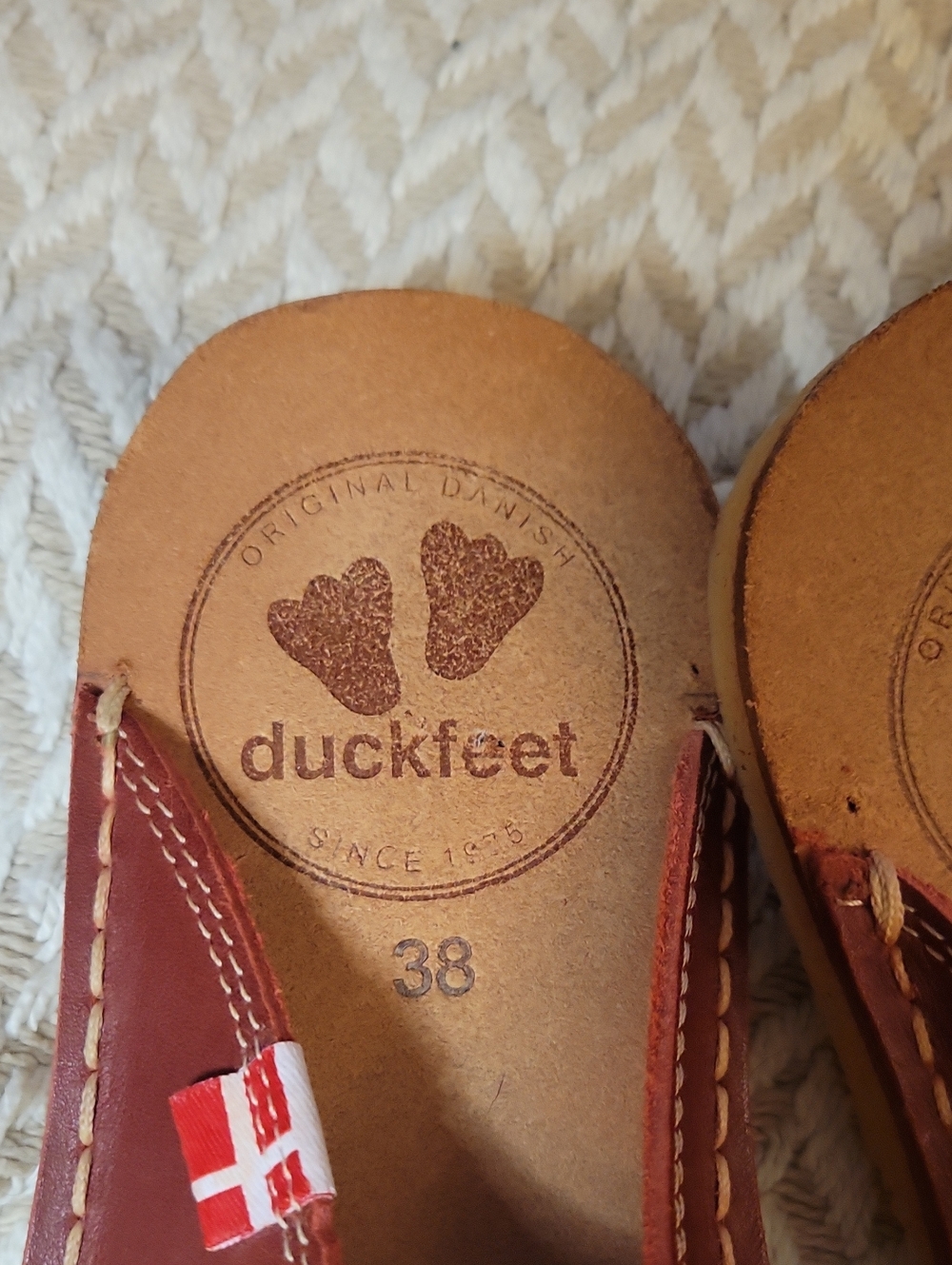 Duckfeet Blavand Granate Leather Slip On Clogs 7.5 - Picture 2 of 5